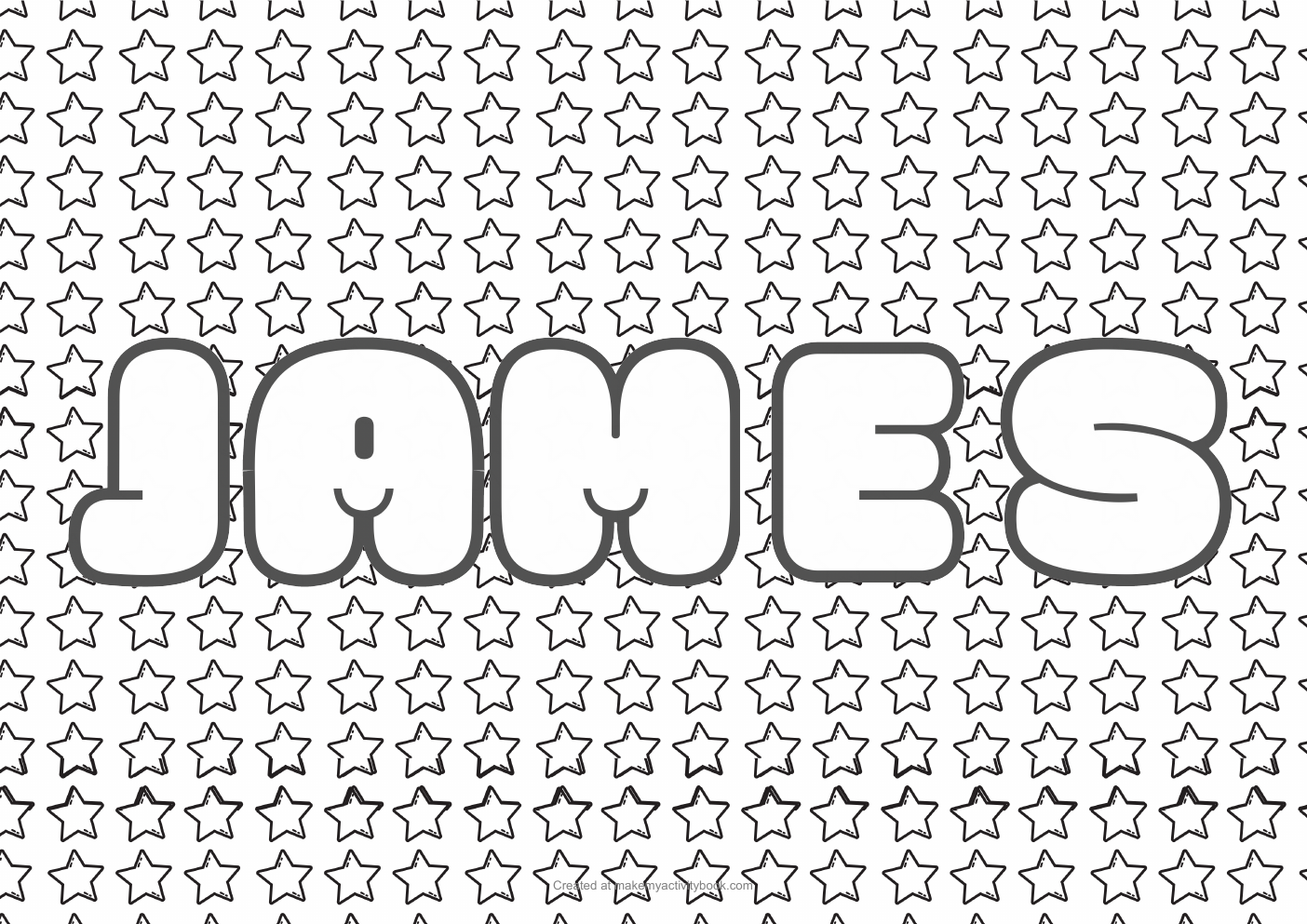 James stars colouring sheet