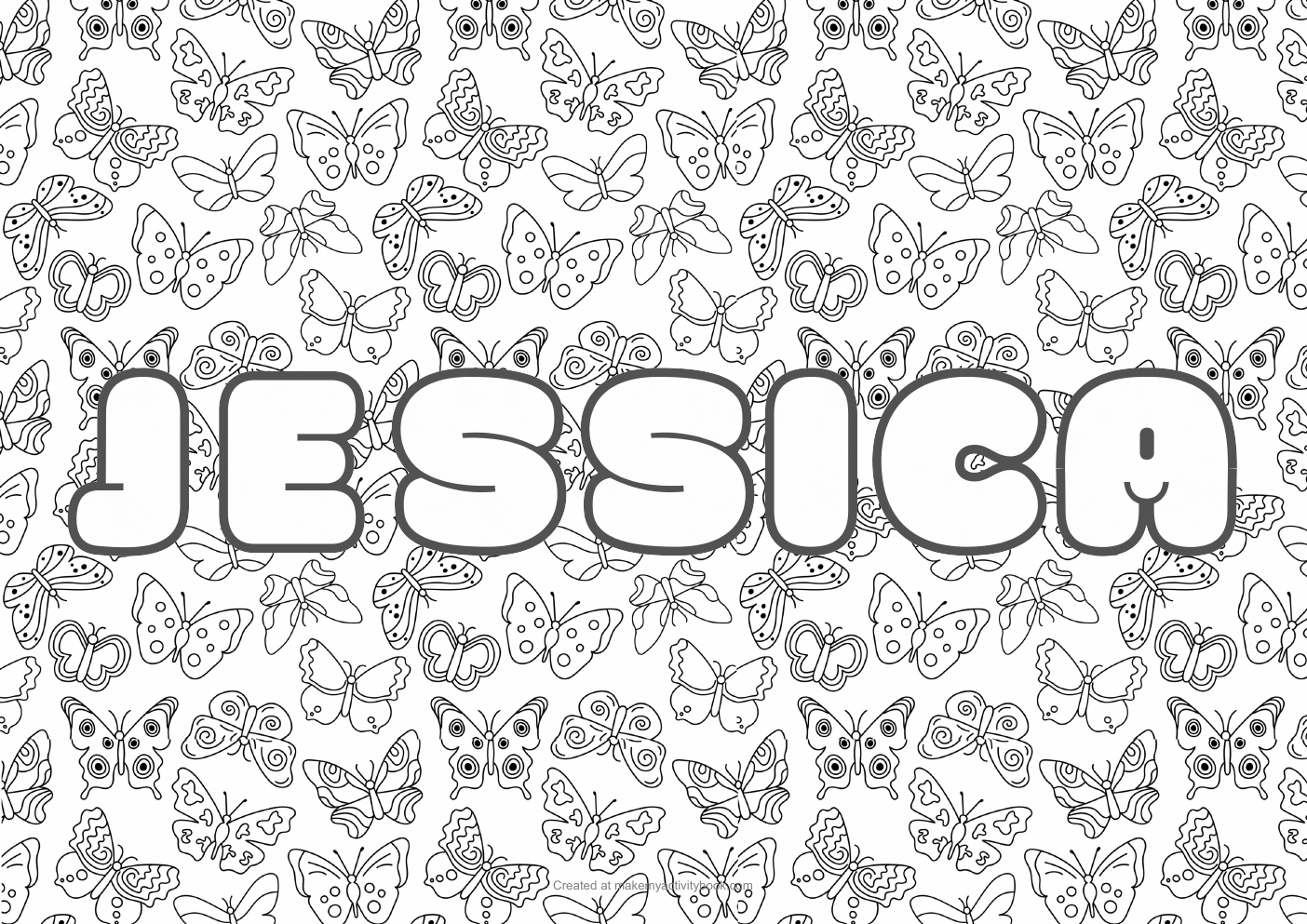 Jessica butterflies colouring sheet