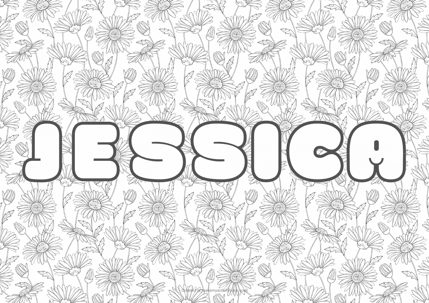 Jessica flowers colouring sheet