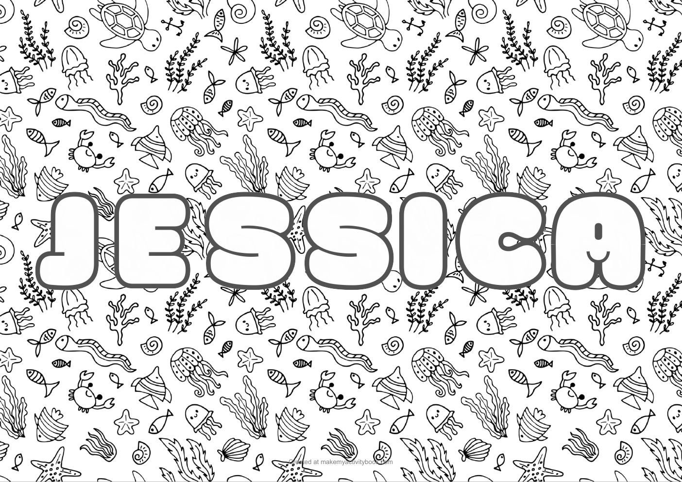 Jessica sea colouring sheet