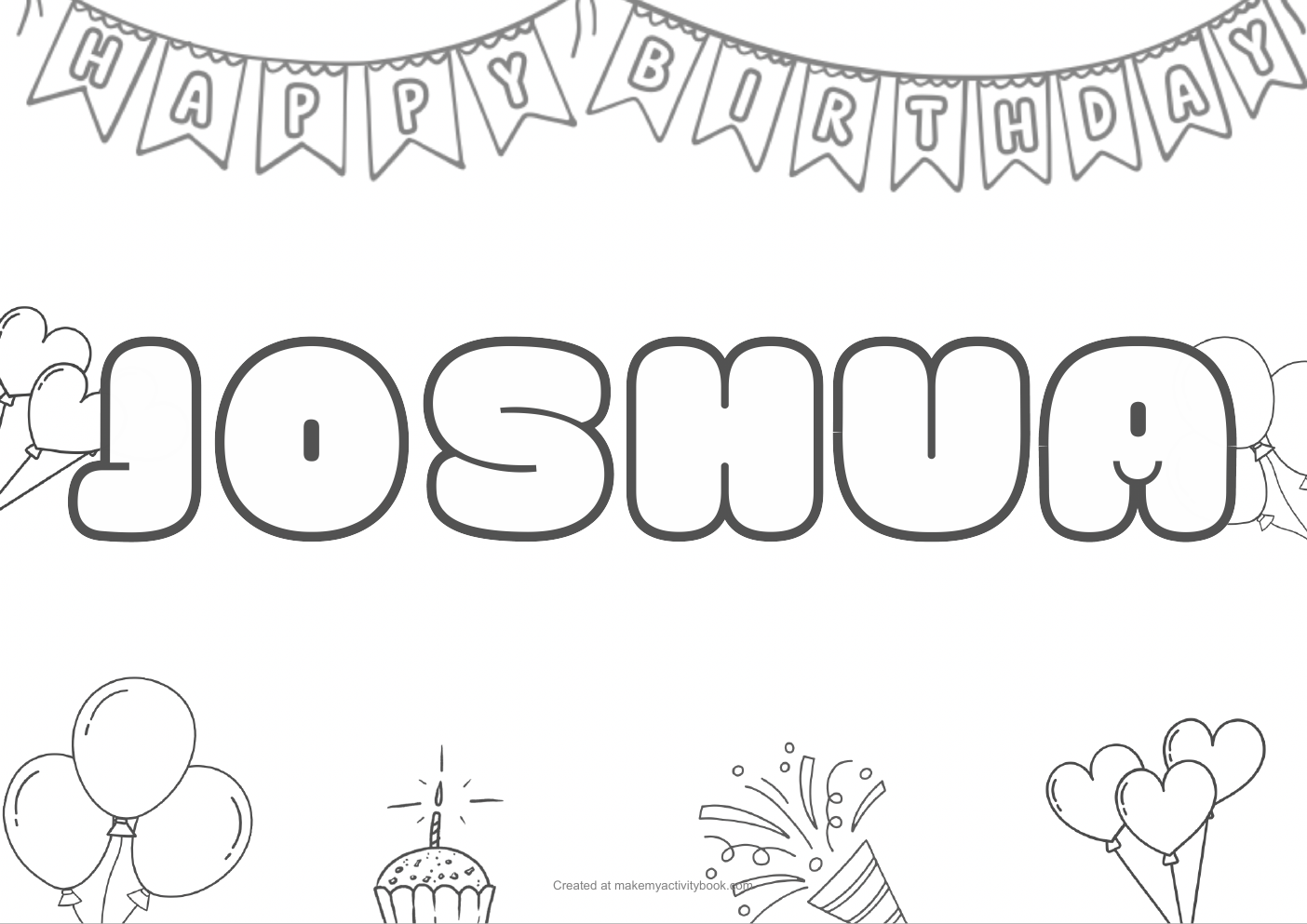 Joshua birthday colouring sheet