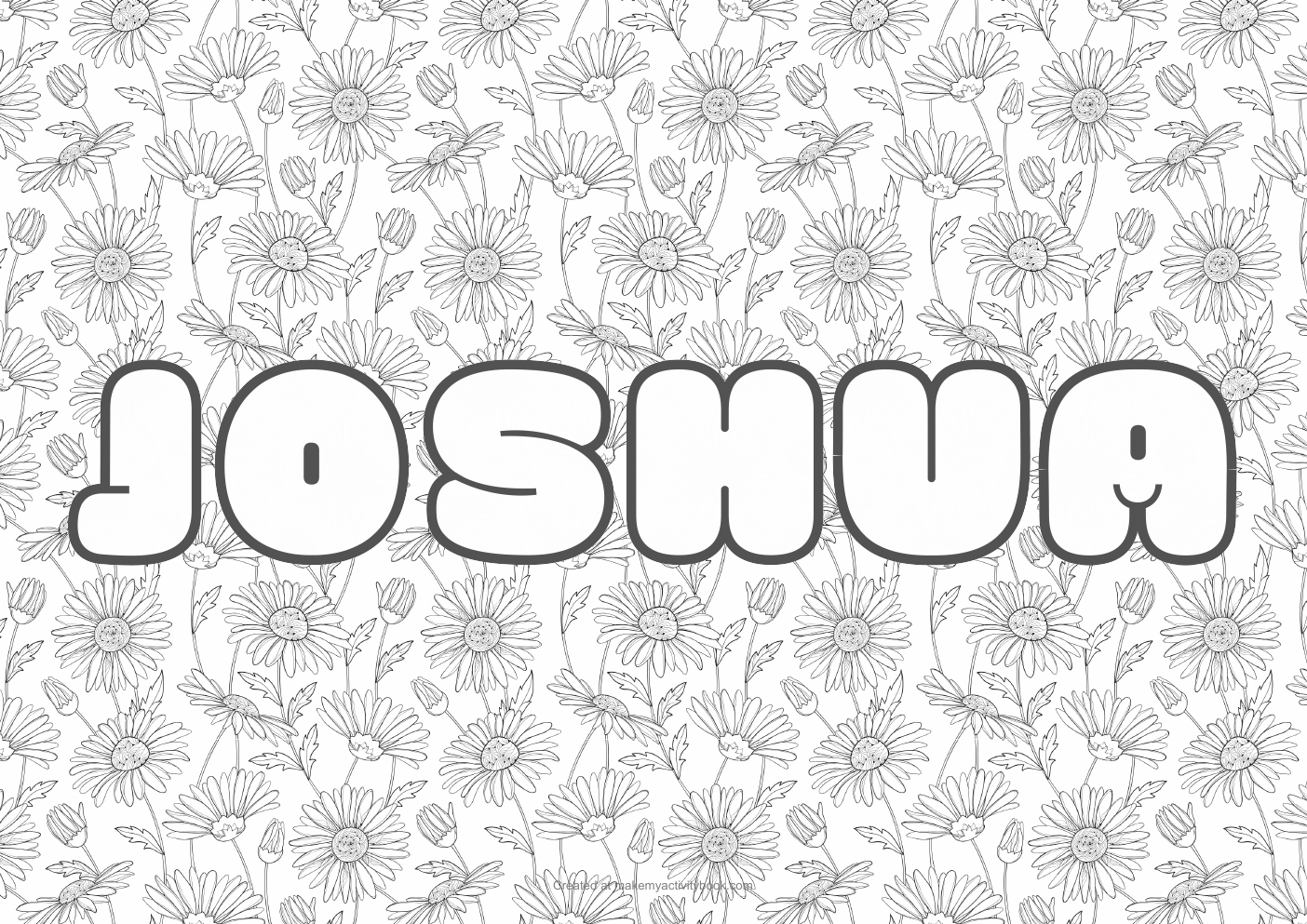 Joshua flowers colouring sheet