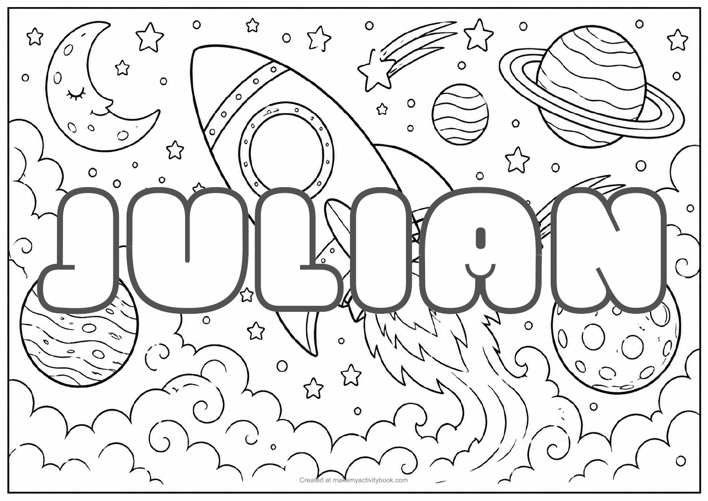 Julian space colouring sheet