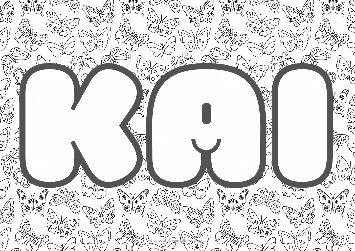 Kai butterflies colouring sheet