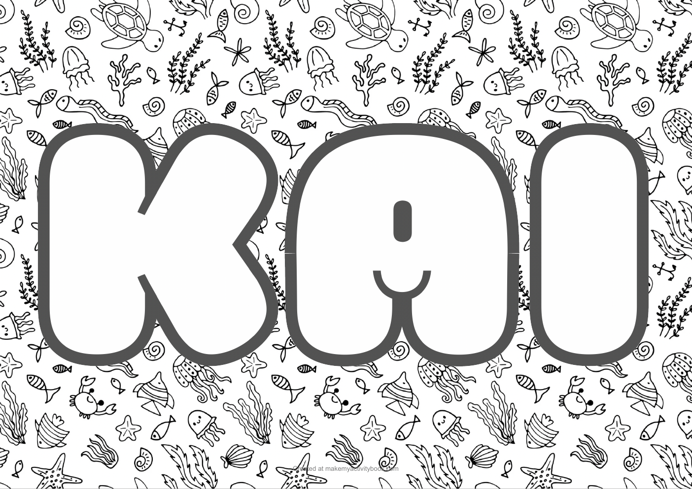 Kai sea colouring sheet
