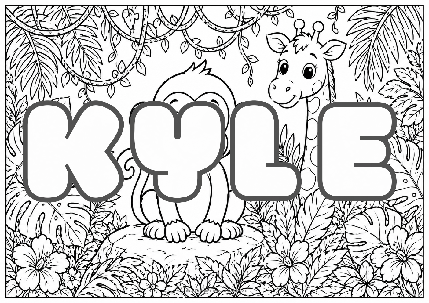 Kyle jungle colouring sheet