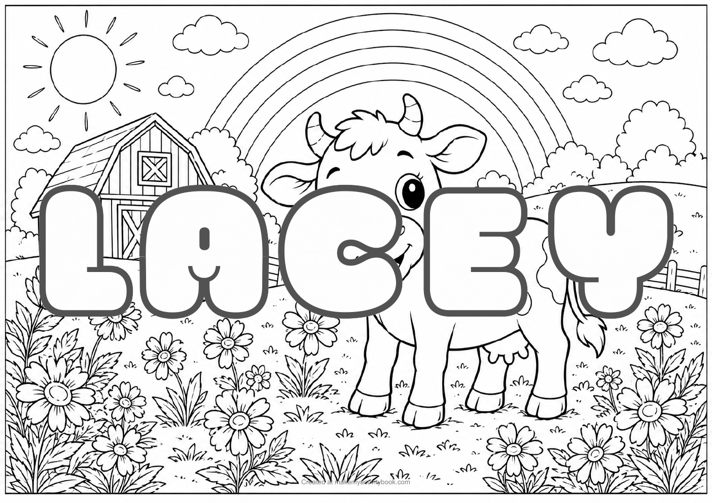 Lacey farm colouring sheet