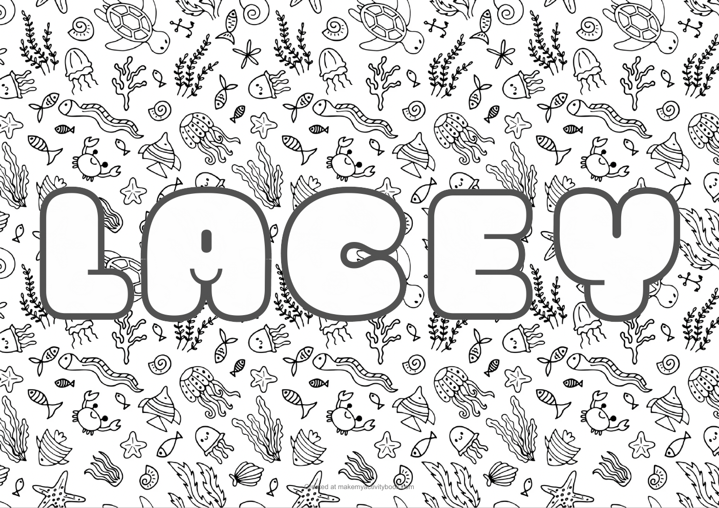 Lacey sea colouring sheet