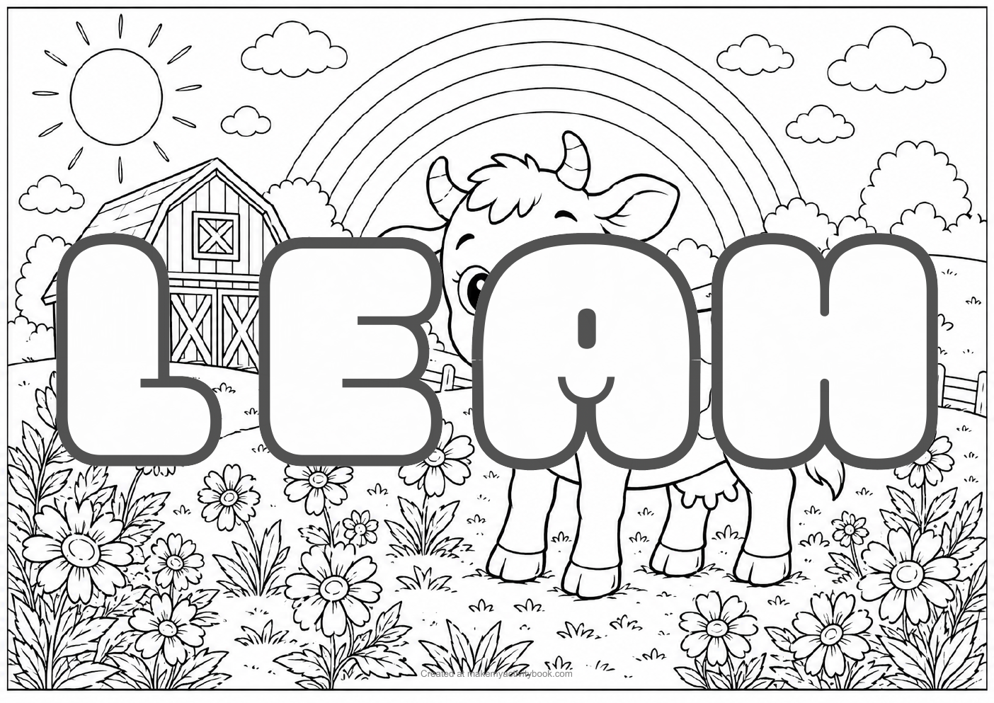 Leah farm colouring sheet
