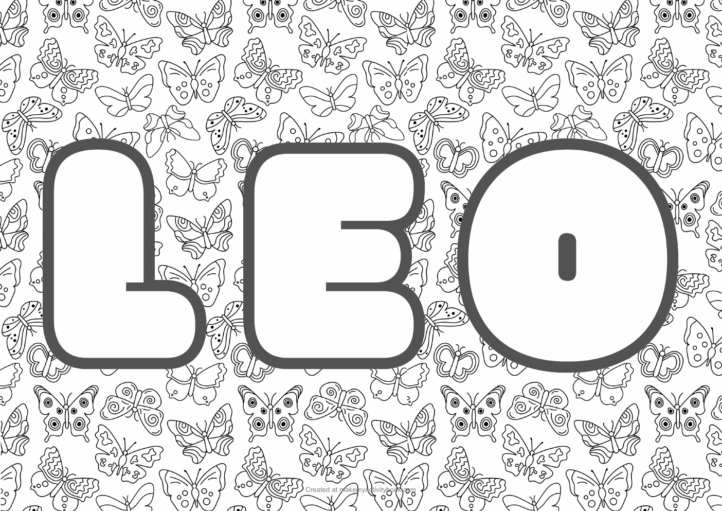 Leo butterflies colouring sheet