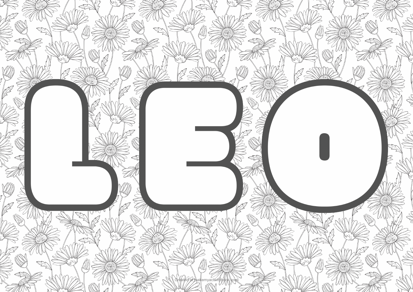 Leo flowers colouring sheet