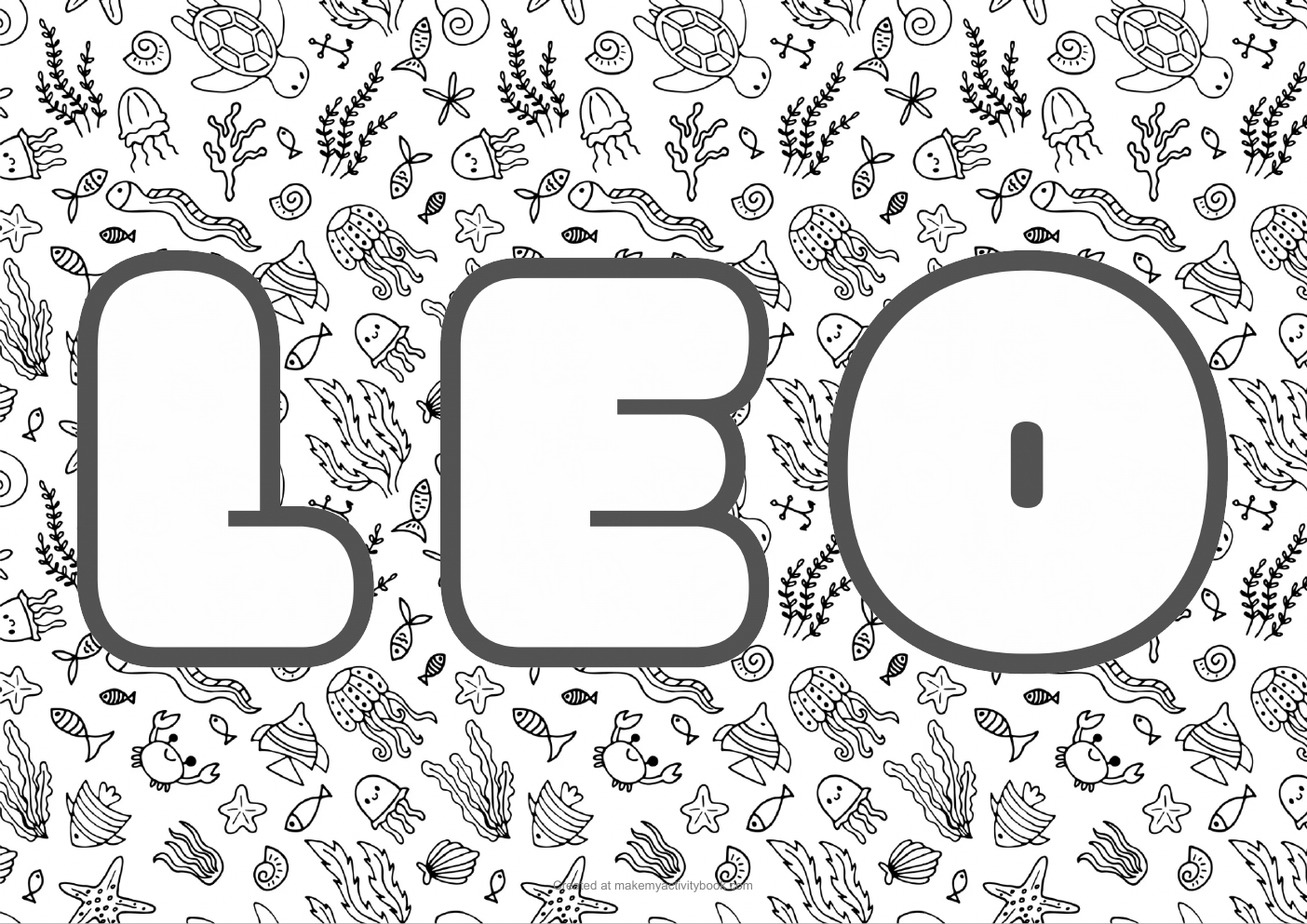 Leo sea colouring sheet
