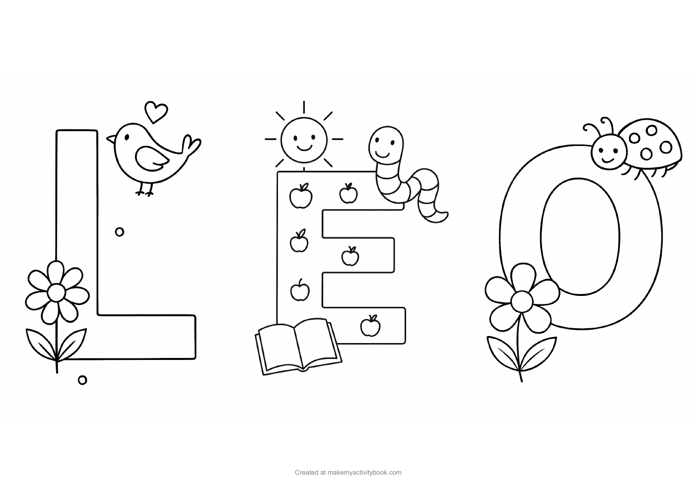 Leo letters colouring sheet