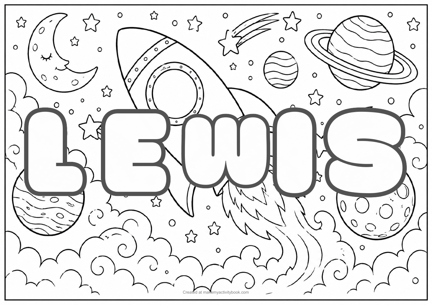 Lewis space colouring sheet