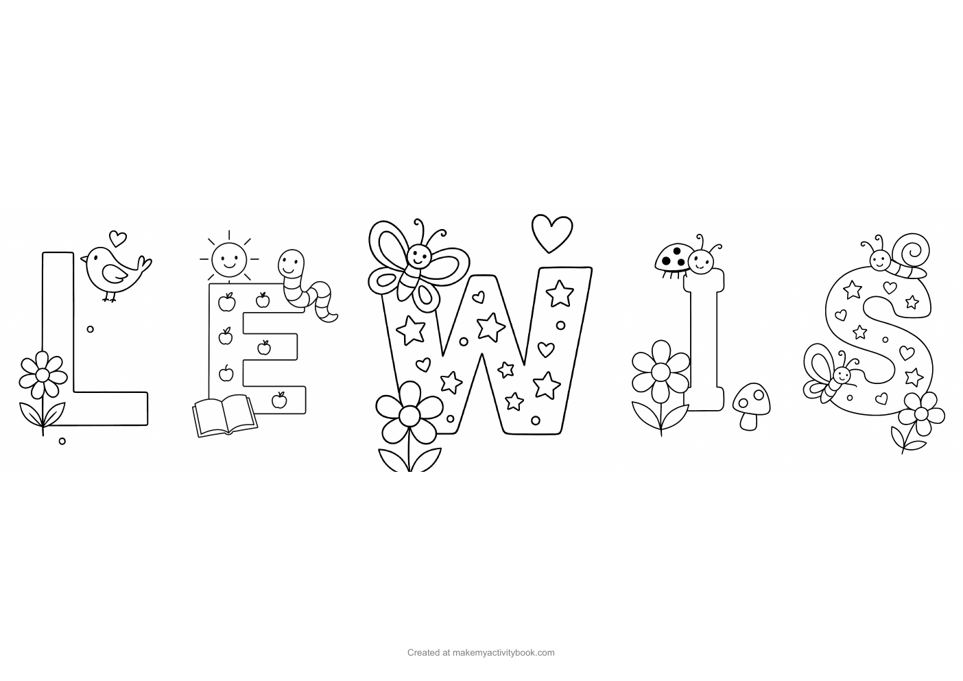 Lewis letters colouring sheet