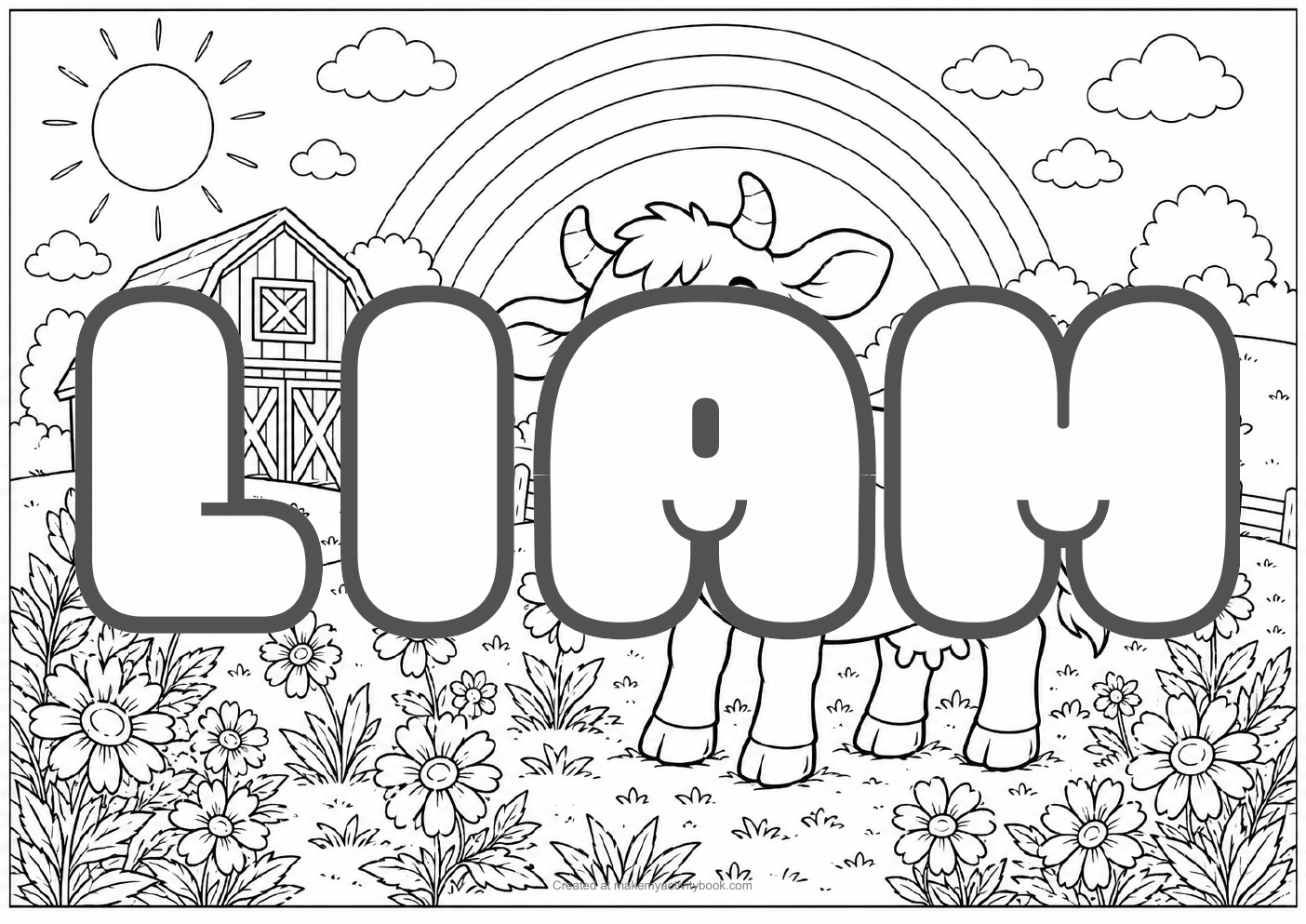 Liam farm colouring sheet