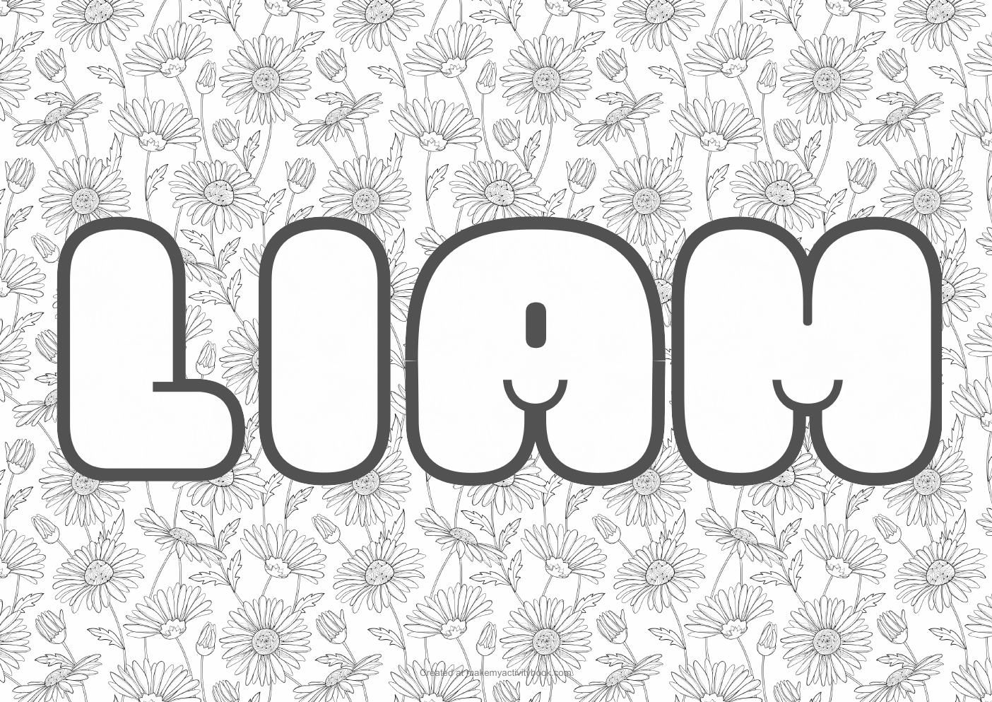 Liam flowers colouring sheet
