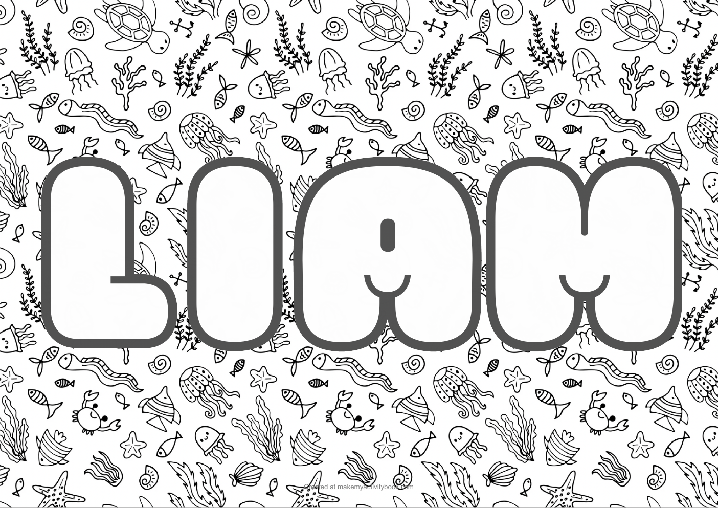 Liam sea colouring sheet