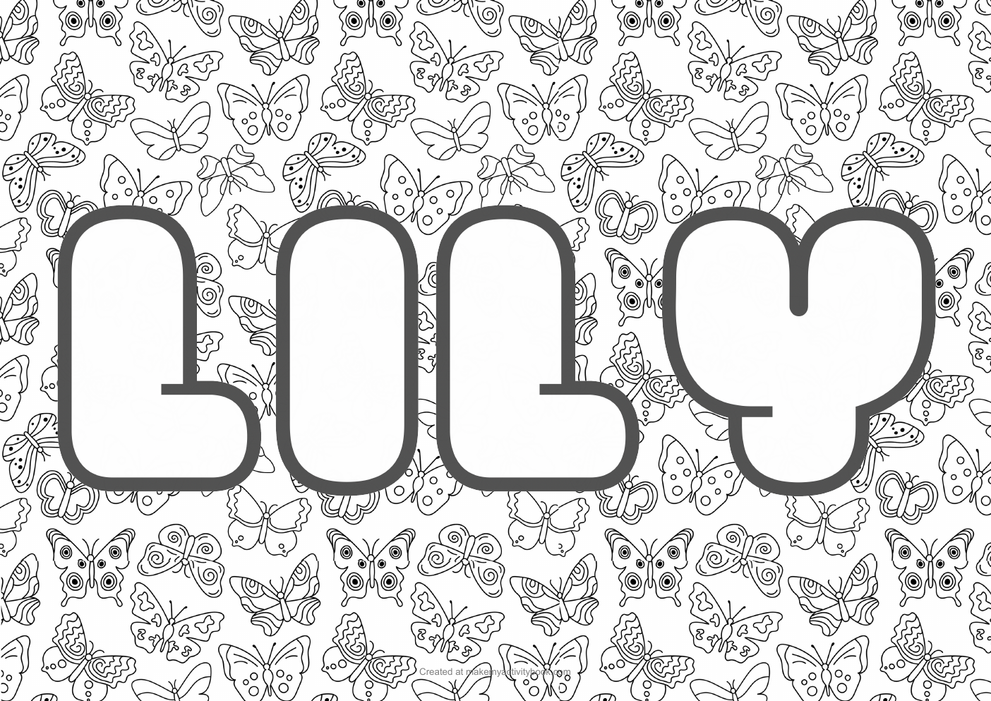 Lily butterflies colouring sheet