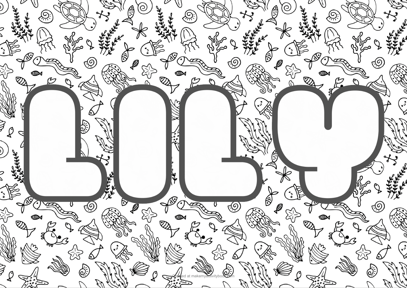 Lily sea colouring sheet
