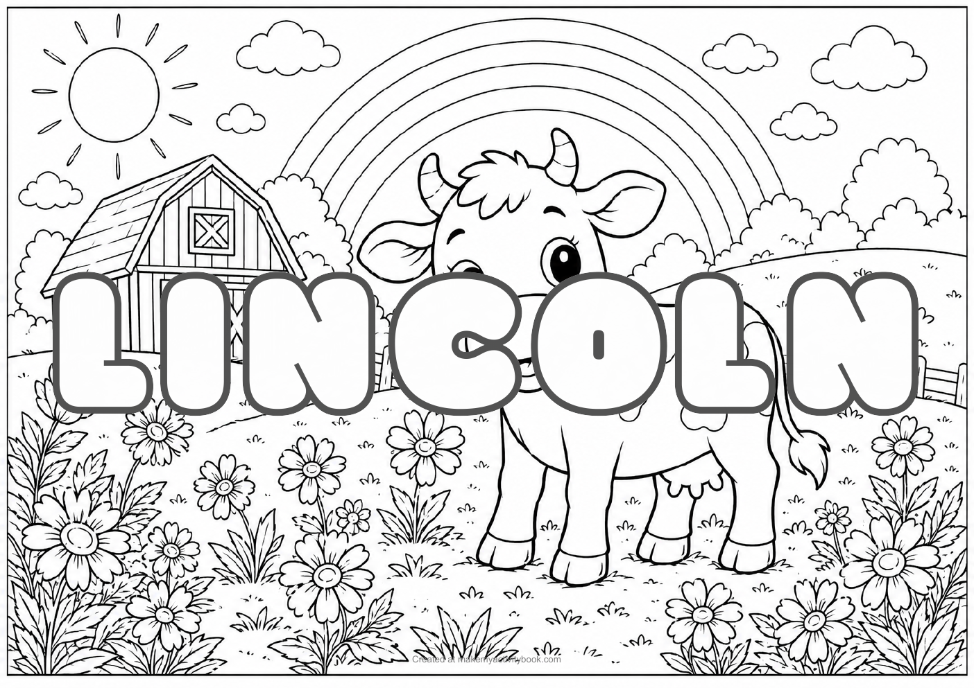 Lincoln farm colouring sheet