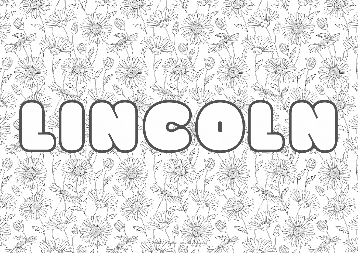 Lincoln flowers colouring sheet