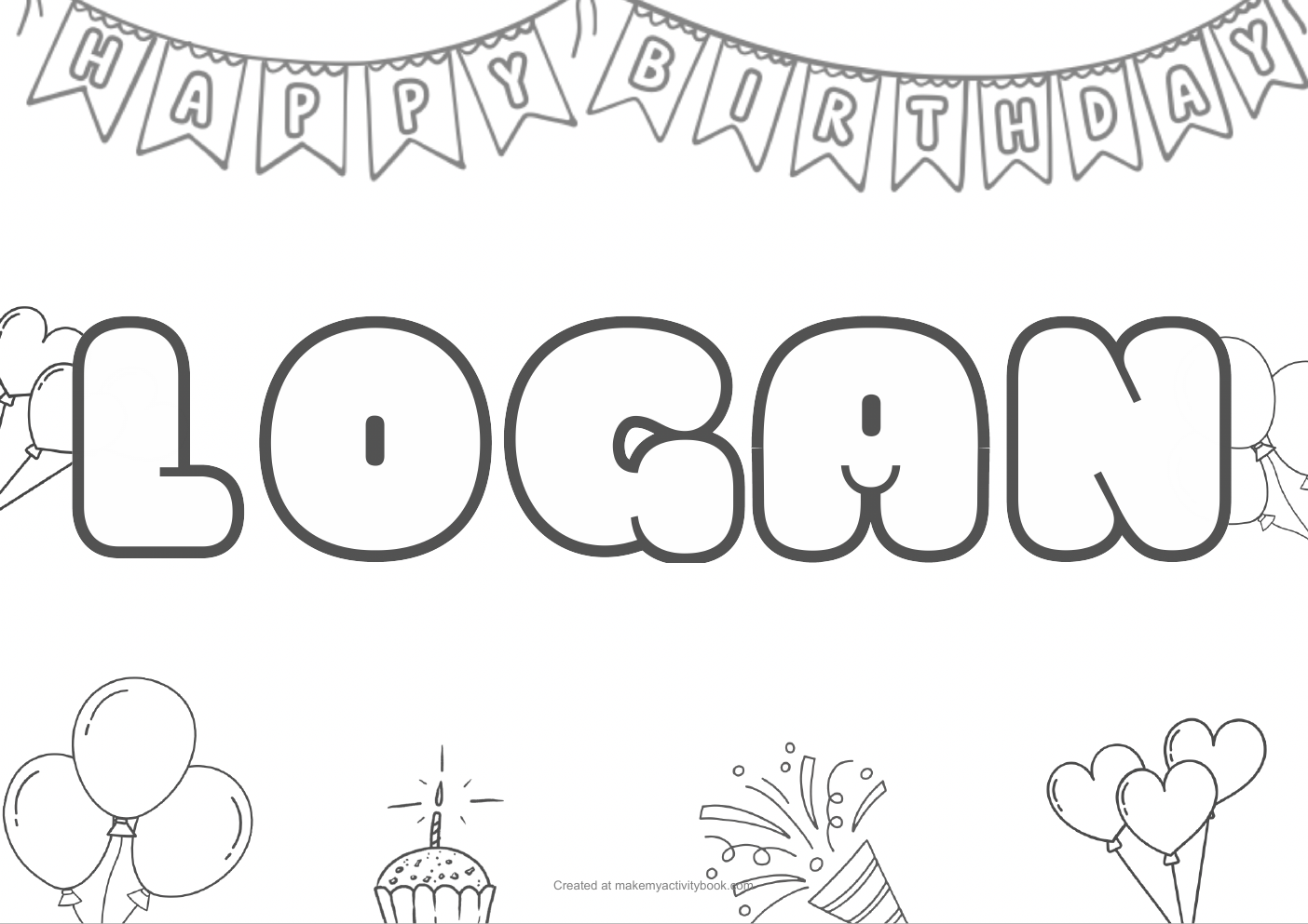 Logan birthday colouring sheet