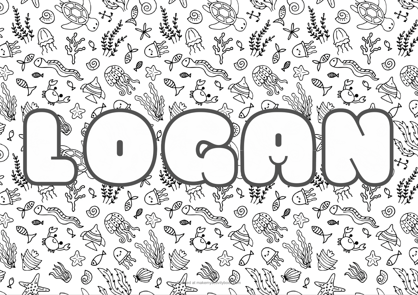 Logan sea colouring sheet