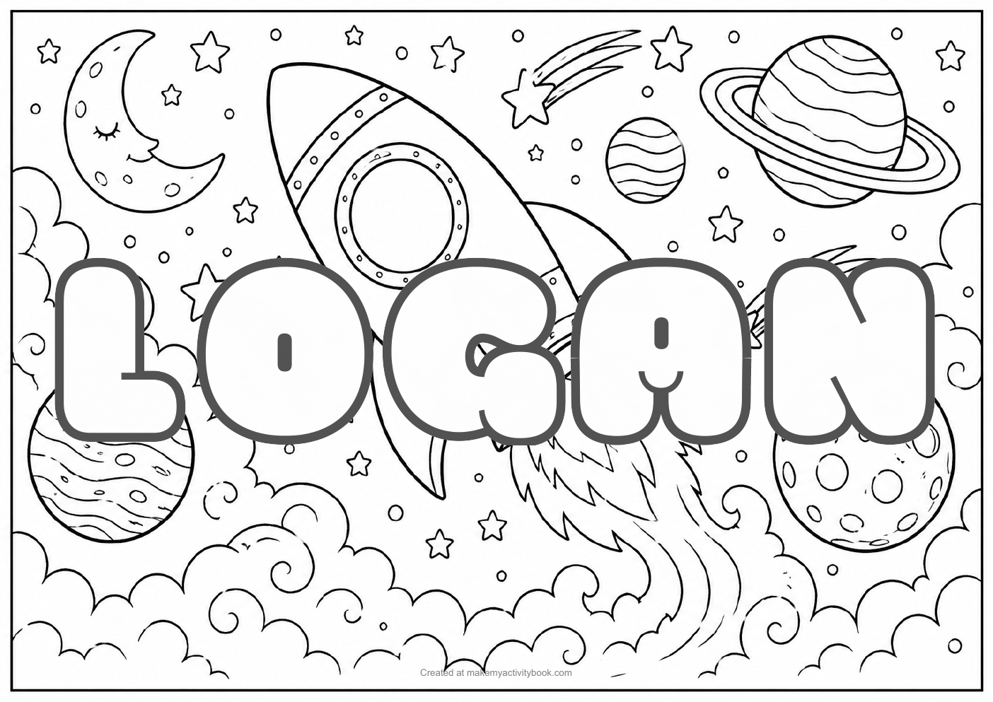 Logan space colouring sheet