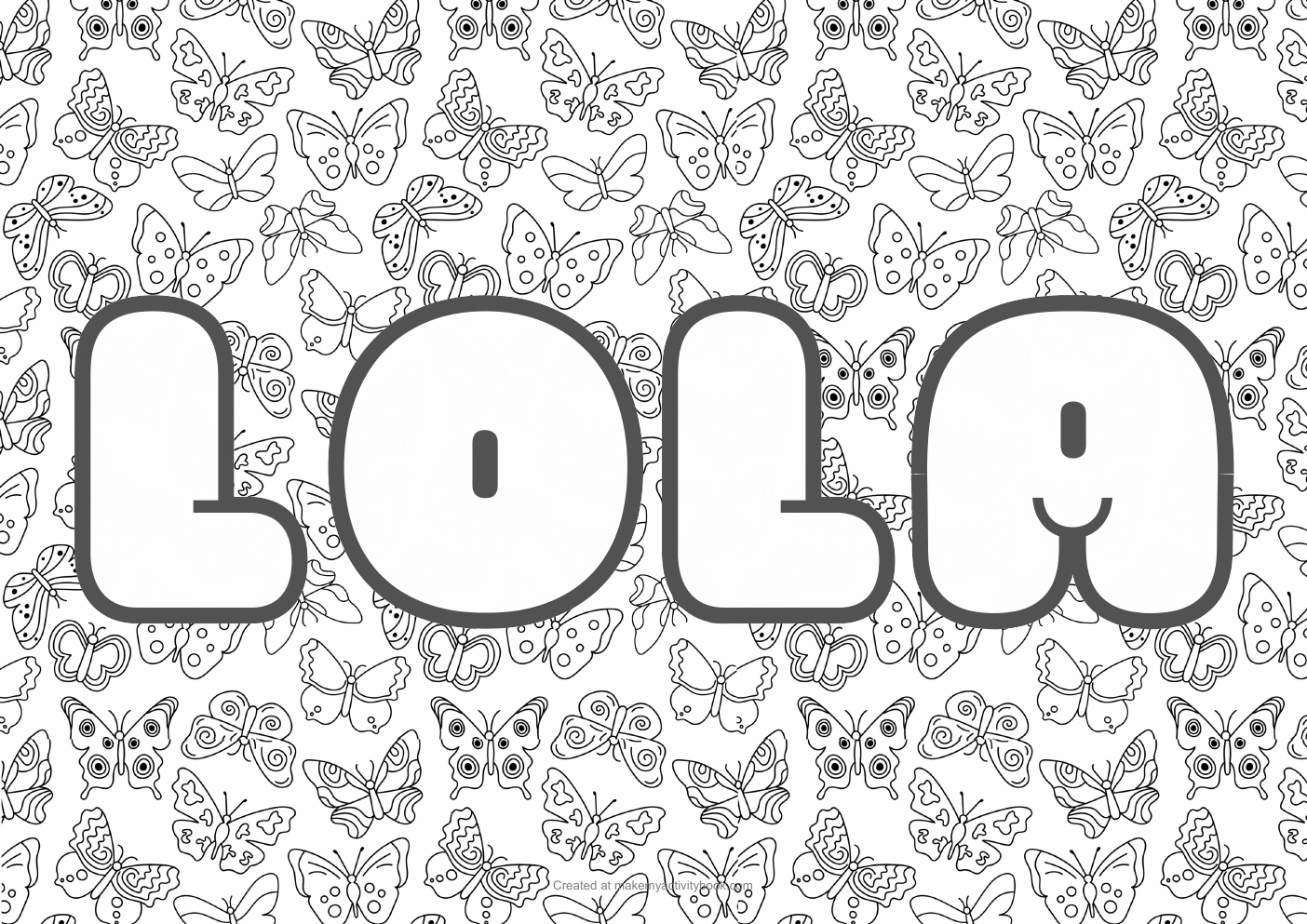 Lola butterflies colouring sheet