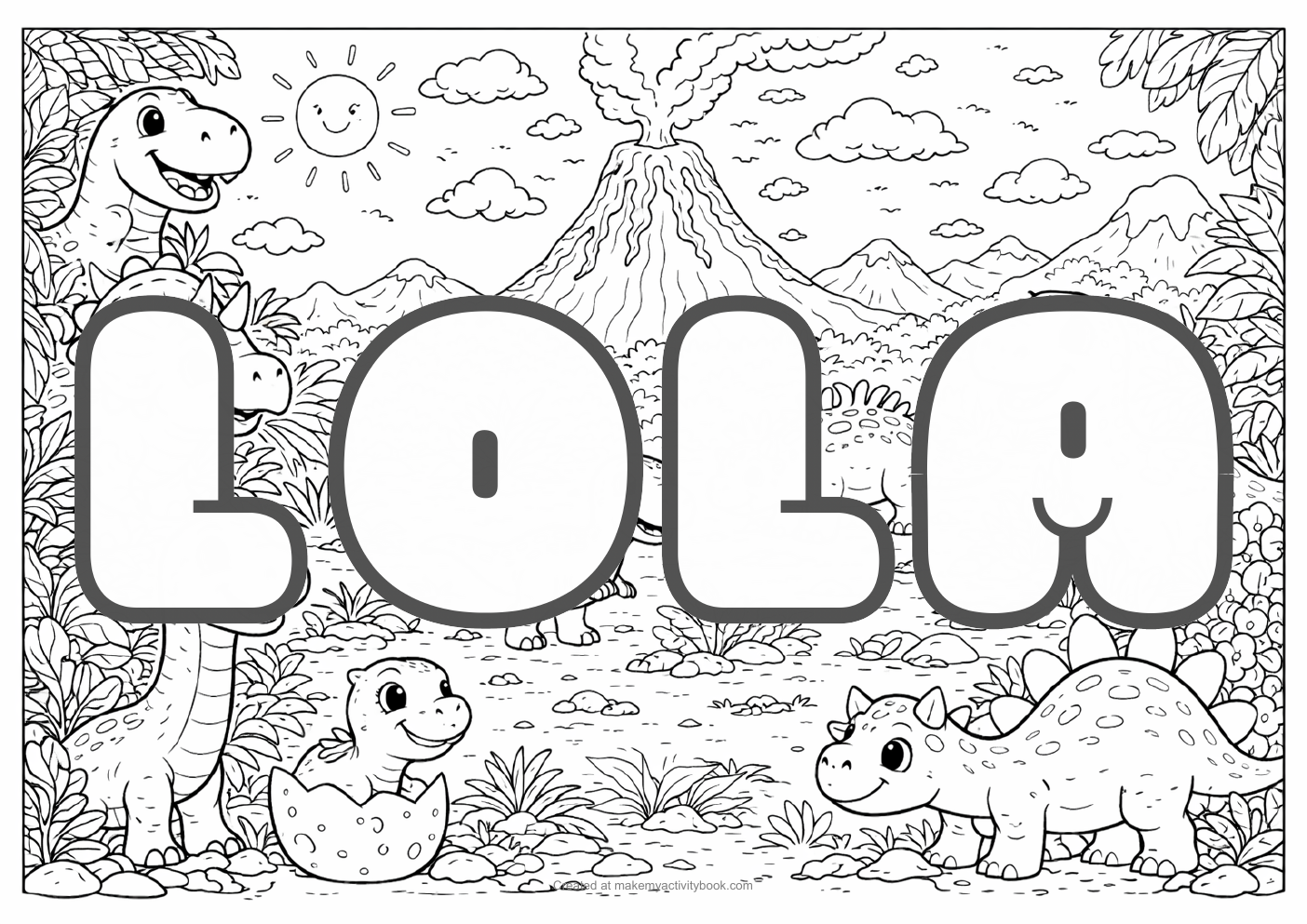 Lola dinosaur colouring sheet