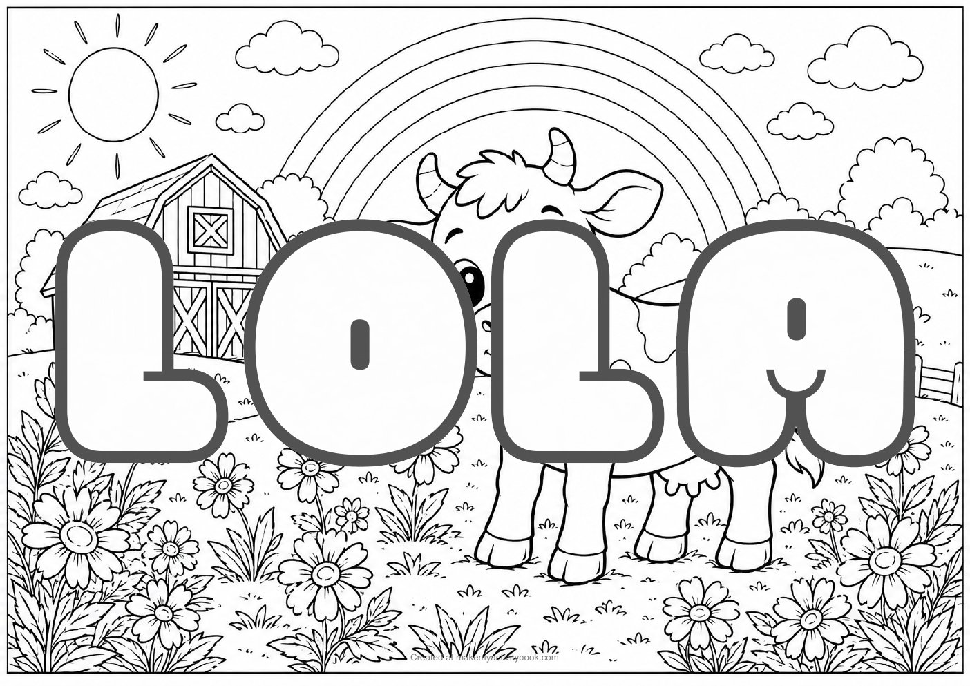Lola farm colouring sheet