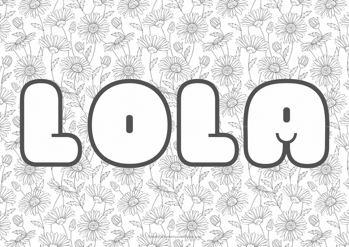 Lola flowers colouring sheet