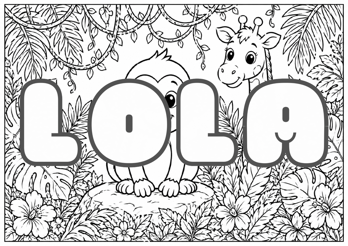 Lola jungle colouring sheet