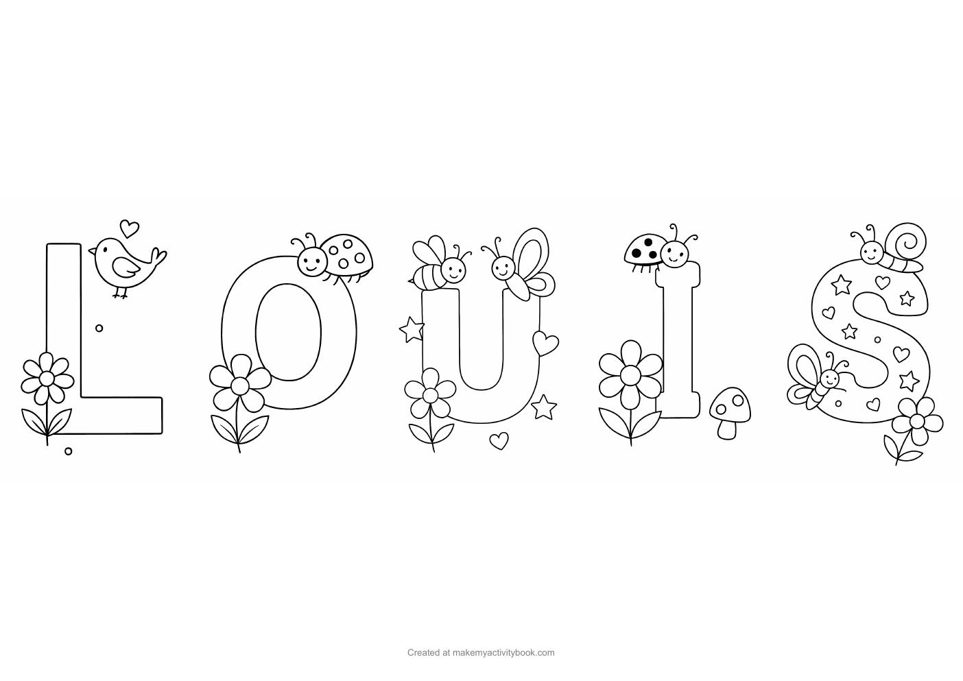 Louis letters colouring sheet