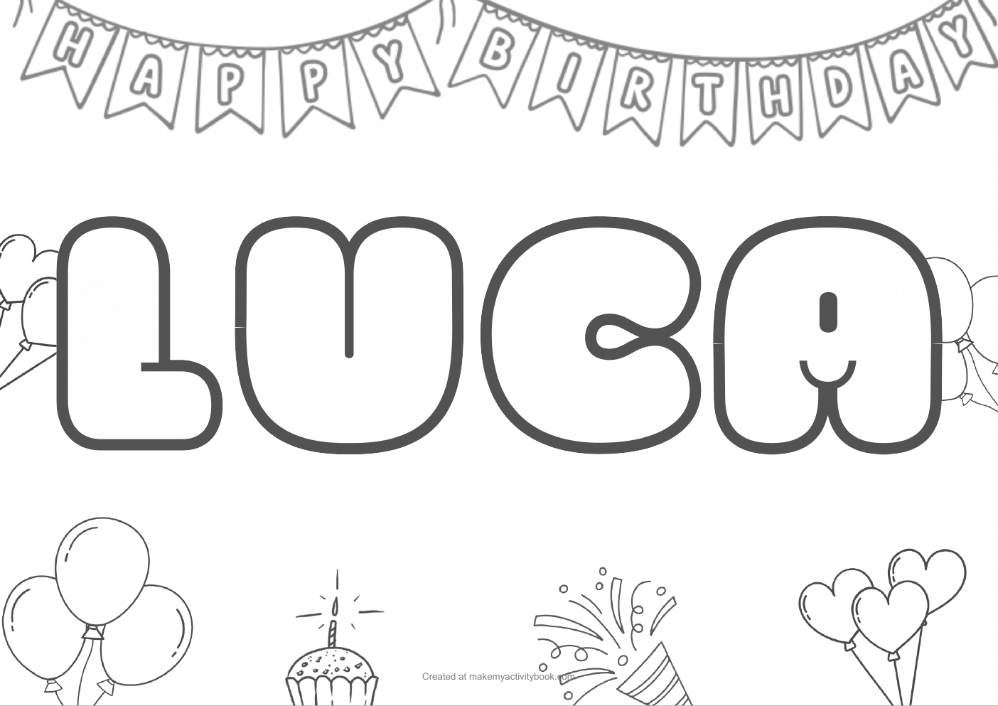 Luca birthday colouring sheet