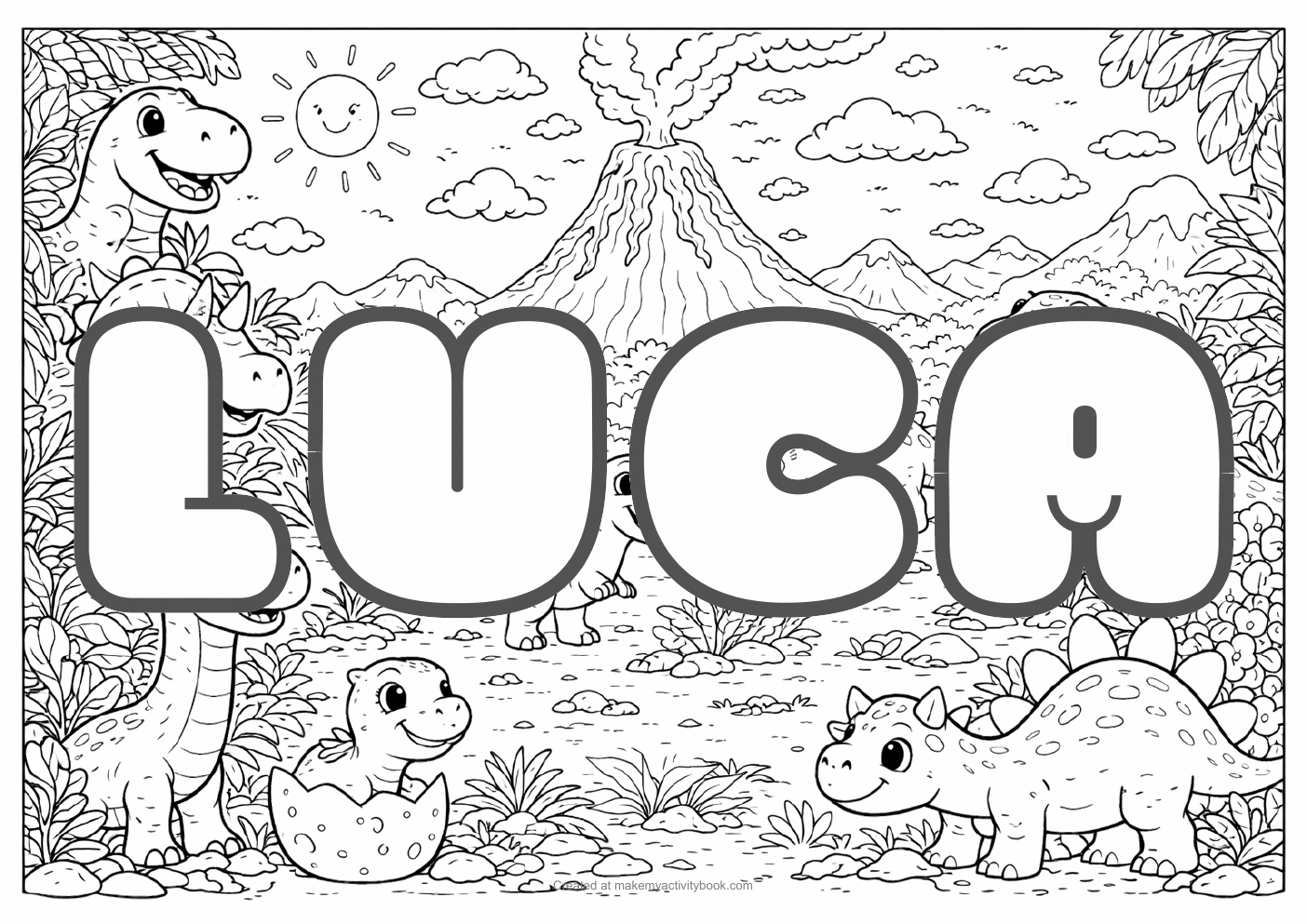 Luca dinosaur colouring sheet