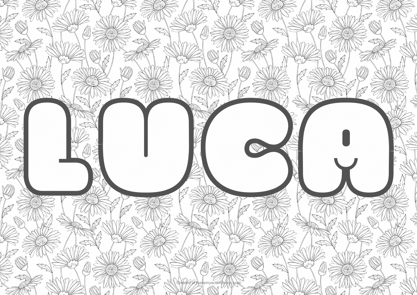 Luca flowers colouring sheet