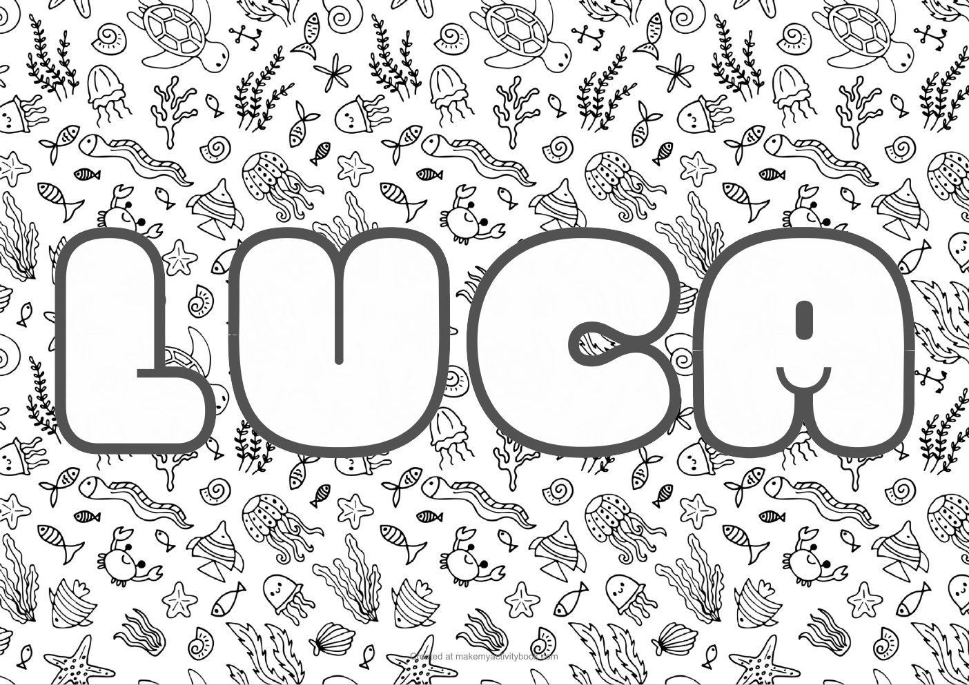 Luca sea colouring sheet