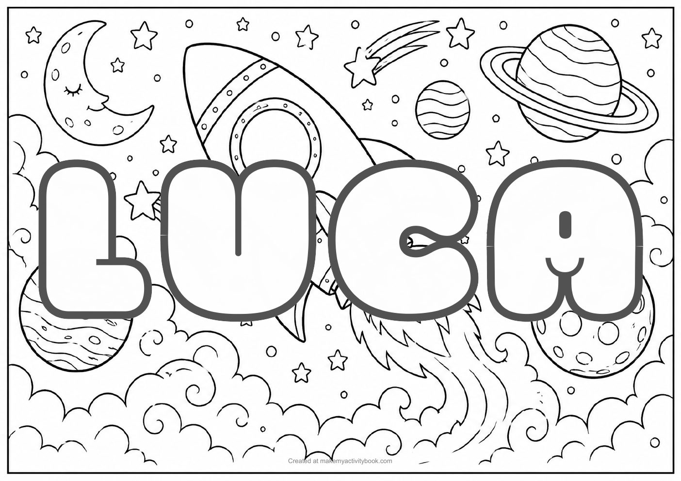 Luca space colouring sheet