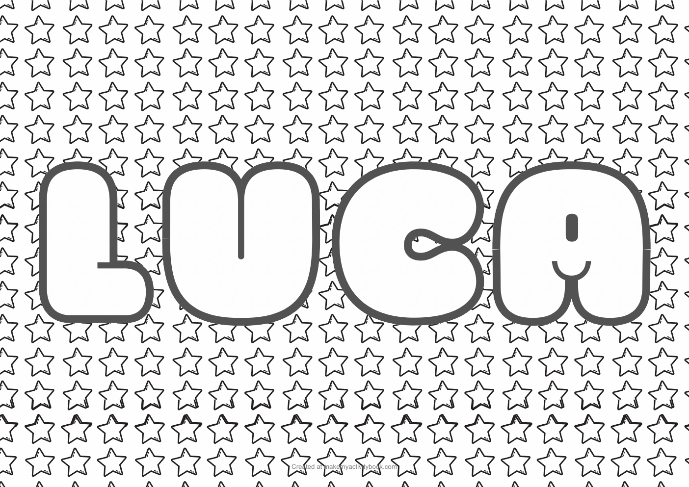 Luca stars colouring sheet