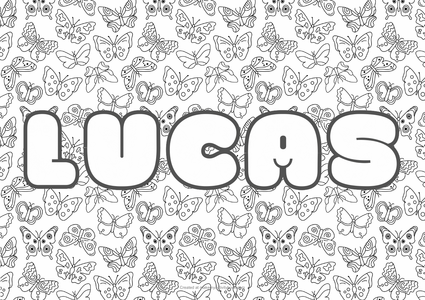 Lucas butterflies colouring sheet