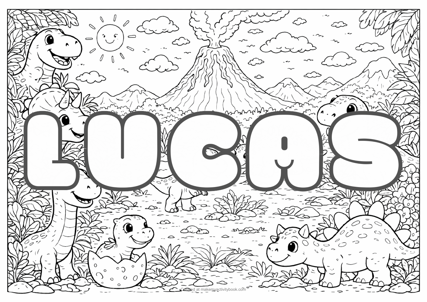 Lucas dinosaur colouring sheet