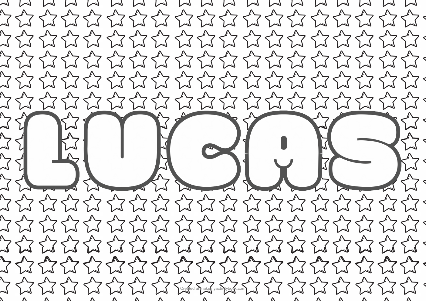 Lucas stars colouring sheet