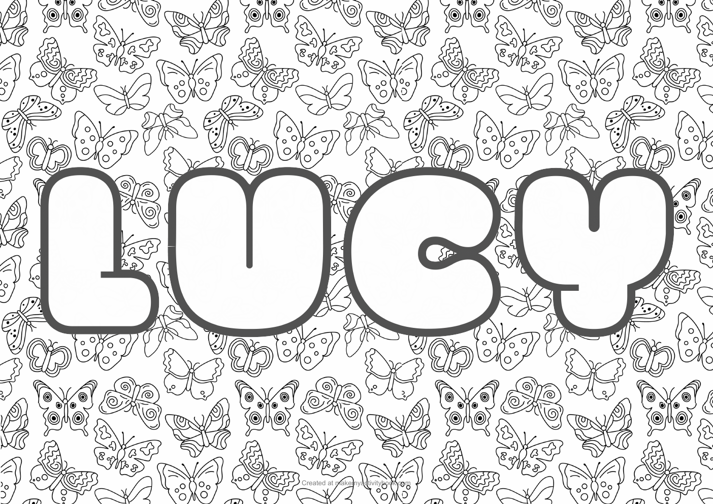 Lucy butterflies colouring sheet