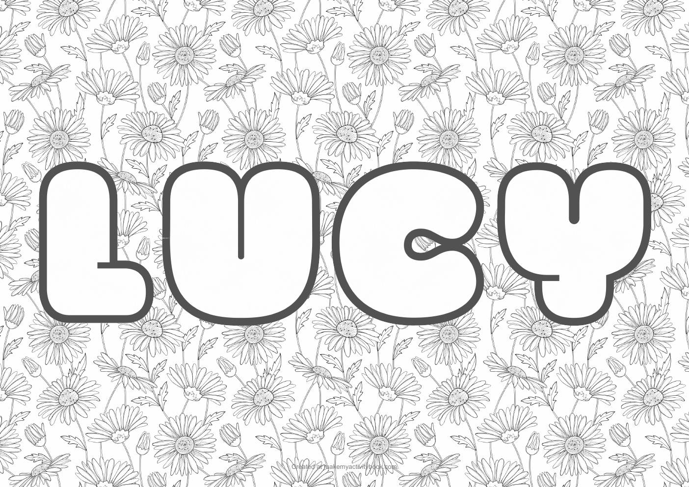 Lucy flowers colouring sheet