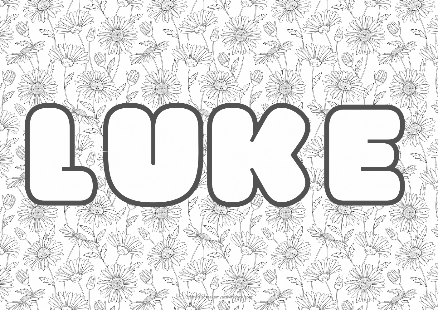 Luke flowers colouring sheet