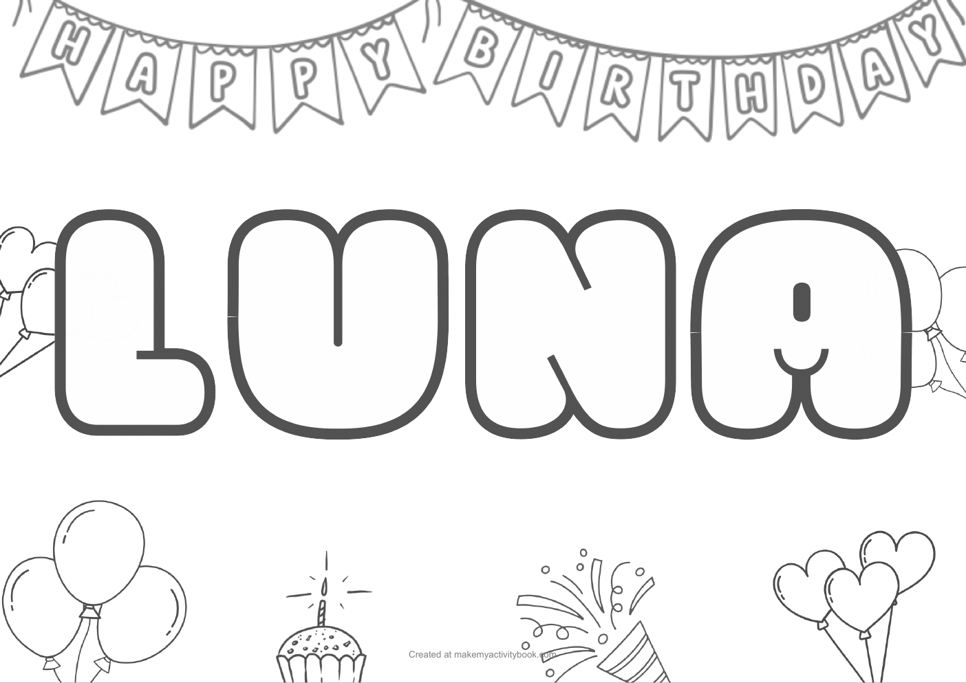 Luna birthday colouring sheet