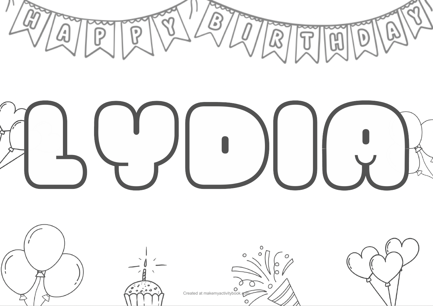 Lydia birthday colouring sheet