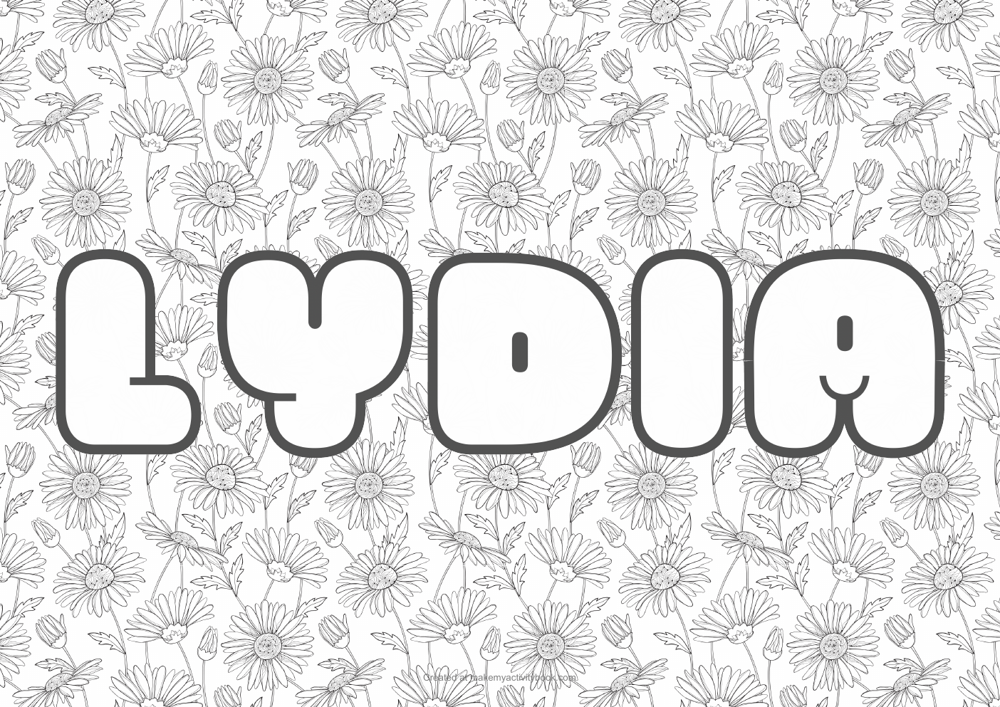 Lydia flowers colouring sheet